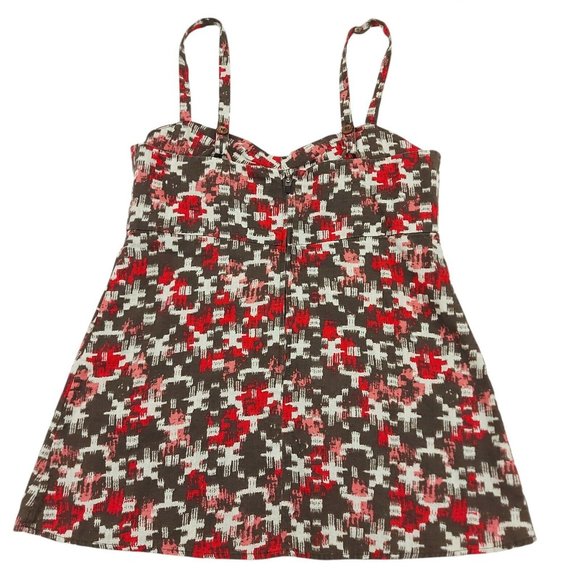 Patagonia Womens Sleeveless Top Size 2 Adjustable Strap Pleated Zip Brown - Picture 2 of 9